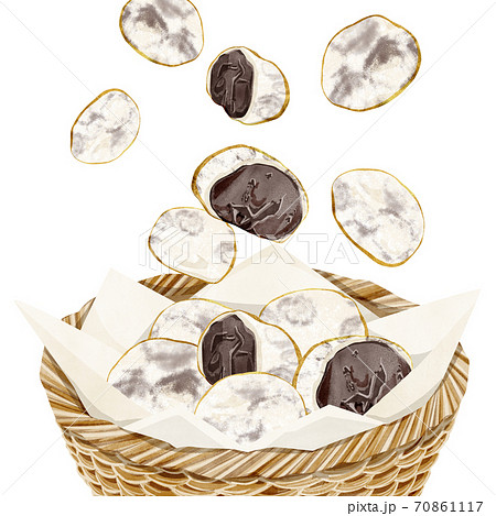 クッキー お菓子 おやつ かごのイラスト素材