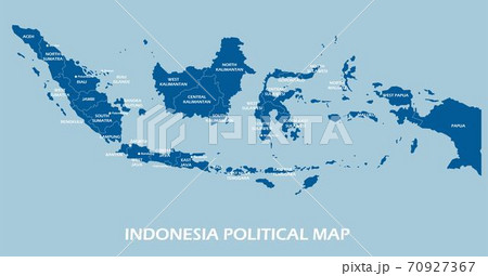 Indonesia political map divide by stateのイラスト素材 [70927367 