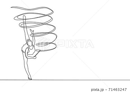 新体操 ベクター リボン 女性のイラスト素材