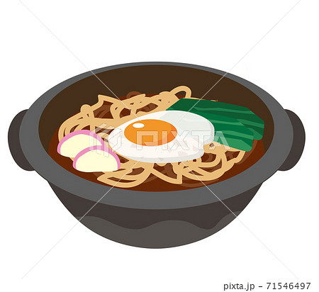 名古屋 名物 味噌煮込みうどんのイラスト素材