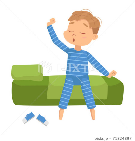 朝 目覚め 起きる 起床 かわいいのイラスト素材
