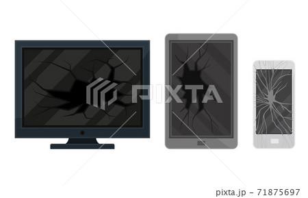 故障タブレットpcのイラスト素材