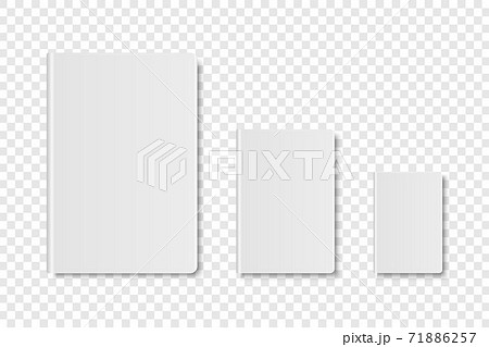 Vector 3d Realistic White Closed Blank Paper Notebook Set Isolated On  Transparent Background Design Template Of