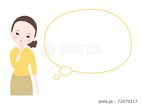 考える 吹き出し 想像 悩むのイラスト素材