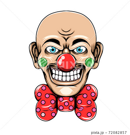 怖い クラウン ピエロ 道化師のイラスト素材