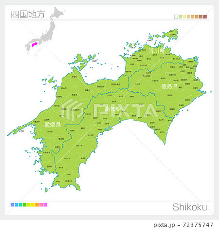 四国地図のイラスト素材集 ピクスタ