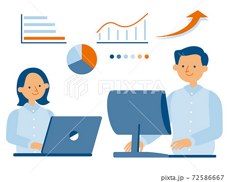 データ入力のイラスト素材