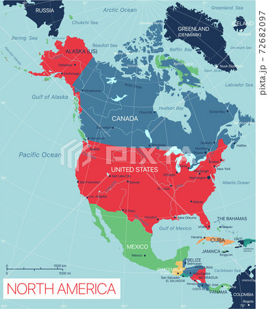 米国 地図 アメリカ大陸 ベクトルのイラスト素材