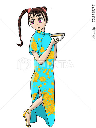 女性 チャイナ服 女の子 イラストのイラスト素材