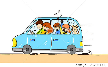 自動車 車 乗用車 手書きの写真素材