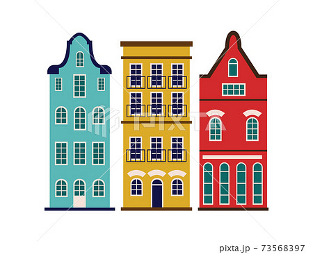 レンガ屋根 ヨーロッパのイラスト素材