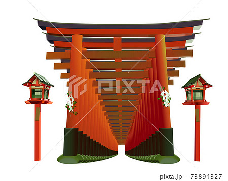 千本鳥居のイラスト素材