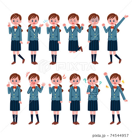 女子高生のイラスト素材