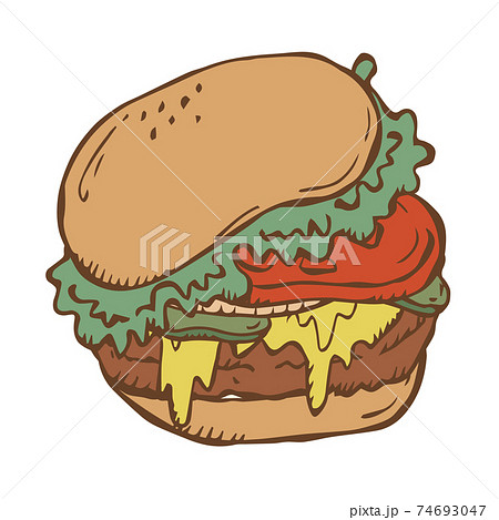 ハンバーガーのイラスト素材集 ピクスタ
