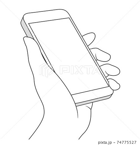 スマホ 携帯電話 スマートフォン 斜め モバイル機器の写真素材