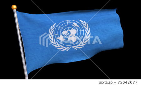 国連 国際連合 旗 Unの写真素材