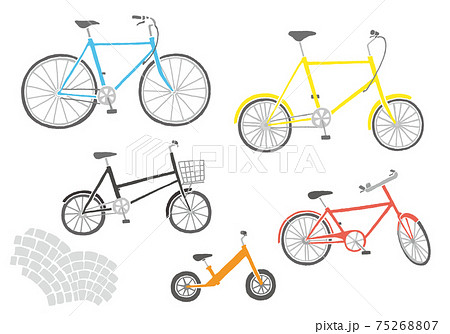 かわいい イラスト シンプル 自転車のイラスト素材