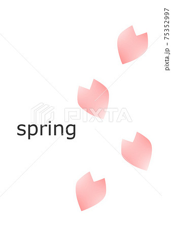 4枚花弁 桜花びら 4枚のイラスト素材