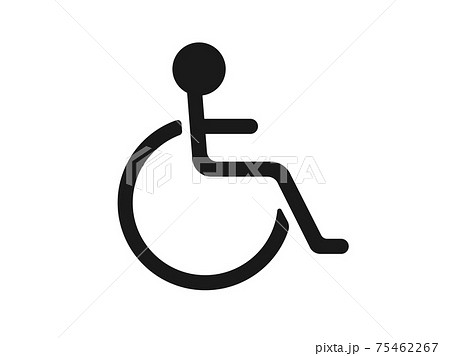 障害者マーク イラスト シンボル 車椅子の写真素材