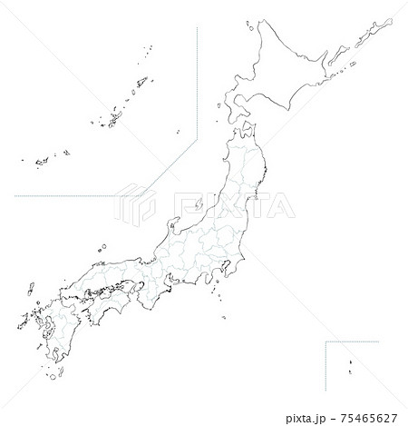 日本 日本地図 日本列島 都道府県のイラスト素材