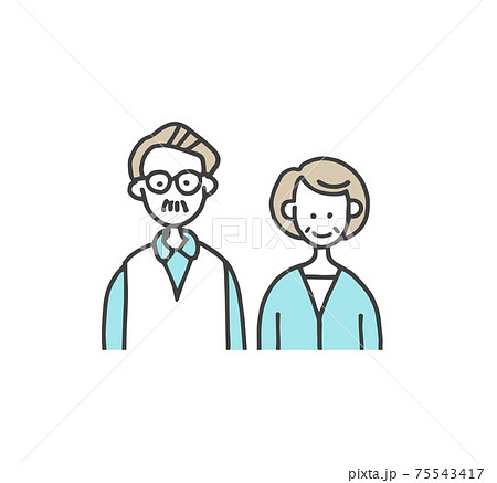 イラスト カップル 手描き 男女 かわいいのイラスト素材