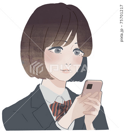 女の子 おしゃれ 女子高生のイラスト素材