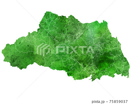 埼玉県地図のイラスト素材