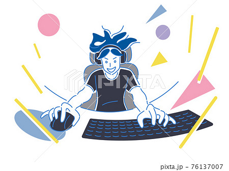 ゲーム実況のイラスト素材 Pixta