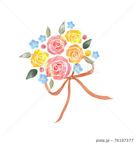 花 薔薇 花束 ブーケのイラスト素材