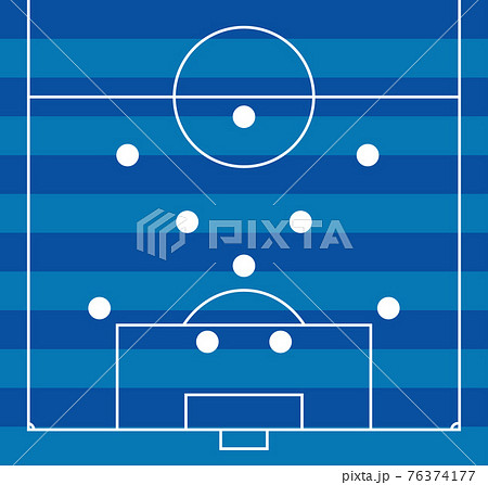 サッカーのフォーメーション4 3 3のイラスト素材