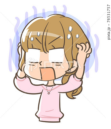 悩む 考える 女の子 思案のイラスト素材