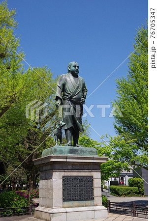 薩摩犬 西郷隆盛の写真素材