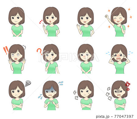 喜怒哀楽 顔のイラスト素材