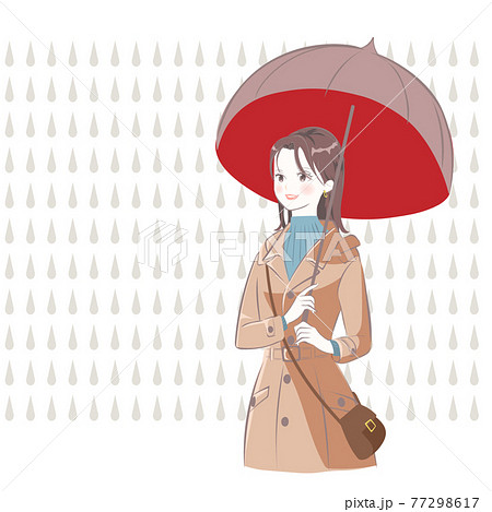 雨 傘 女の子 綺麗のイラスト素材