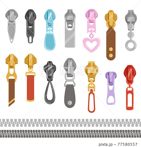 チャック 金属 金具 開けるのイラスト素材