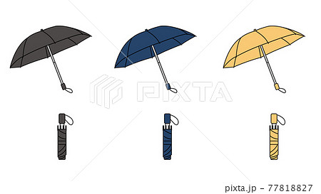 折りたたみ傘のイラスト素材