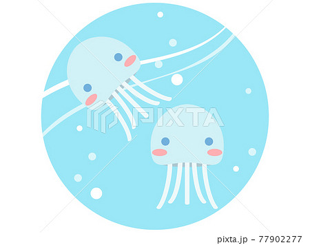 クラゲ カットイラストのイラスト素材