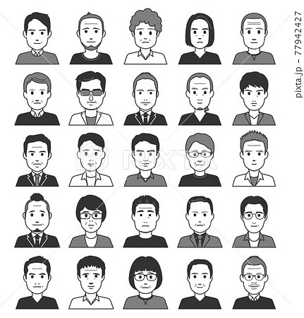 モノクロ 白黒 外国人 大人の写真素材