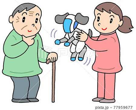 介護ロボットのイラスト素材