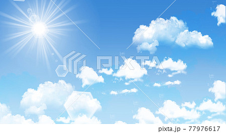 空 青空 太陽 雲のイラスト素材