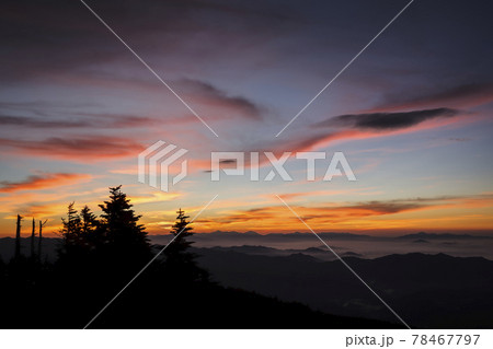 あかつき色 朝焼けの写真素材