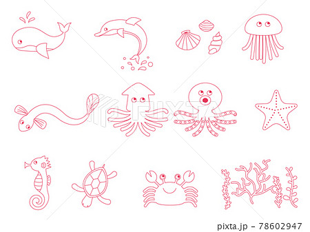 海モチーフのイラスト素材