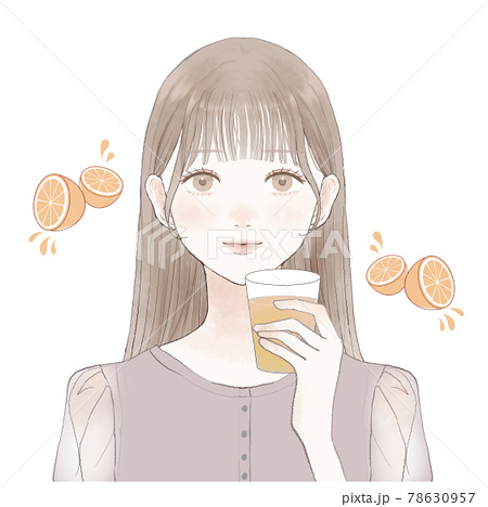 顔 飲み物のイラスト素材