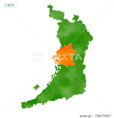 近畿地方地図のイラスト素材