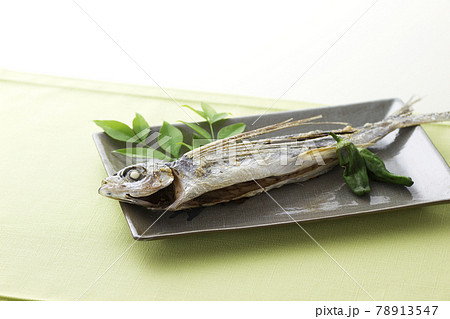 トビウオ 食べ物 魚介類の写真素材