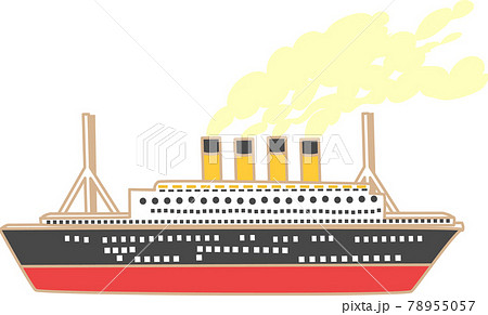 船 客船 豪華客船 大型客船のイラスト素材