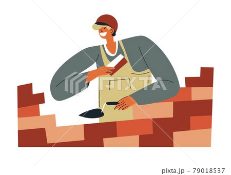 左官職人のイラスト素材