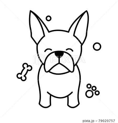 犬 モノクロ 白黒 子犬のイラスト素材