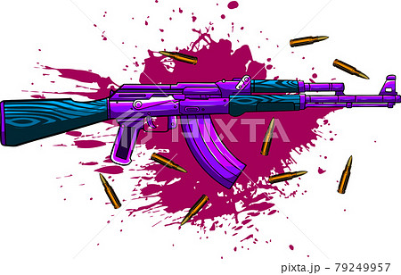 Ak 47 Gun Colourful Animation Wallpaper Download