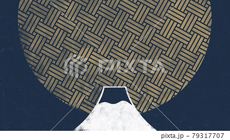 富士山の和風素材のイラスト素材